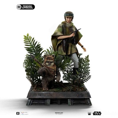STAR WARS EPISODE VI LEIA AND WICKET ART SCALE 1/10 STATUA FIGURE IRON STUDIOS
