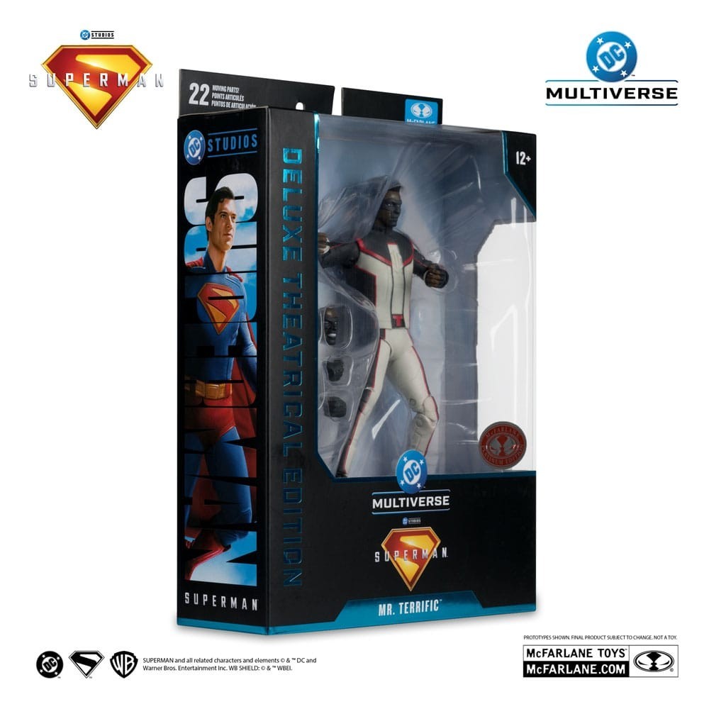 DC MULTIVERSE SUPERMAN MOVIE 2025 MR. TERRIFIC DELUXE RED PLATINUM ACTION FIGURE MC FARLANE
