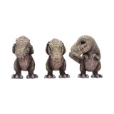 TYRANNOSAURUS REX THREE WISE STATUE 3X FIGURE SET NEMESIS NOW