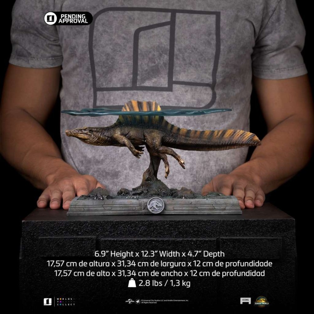 JURASSIC WORLD REBIRTH SPINOSAURUS ICONS STATUA IN RESINA FIGURE IRON STUDIOS