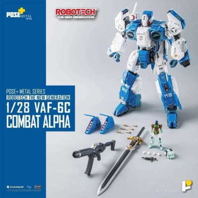 TOYNAMI ROBOTECH THE NEW GEN. POSE + METAL SERIES 1/28 VAF-6C COMBAT ALPHA ACTION FIGURE