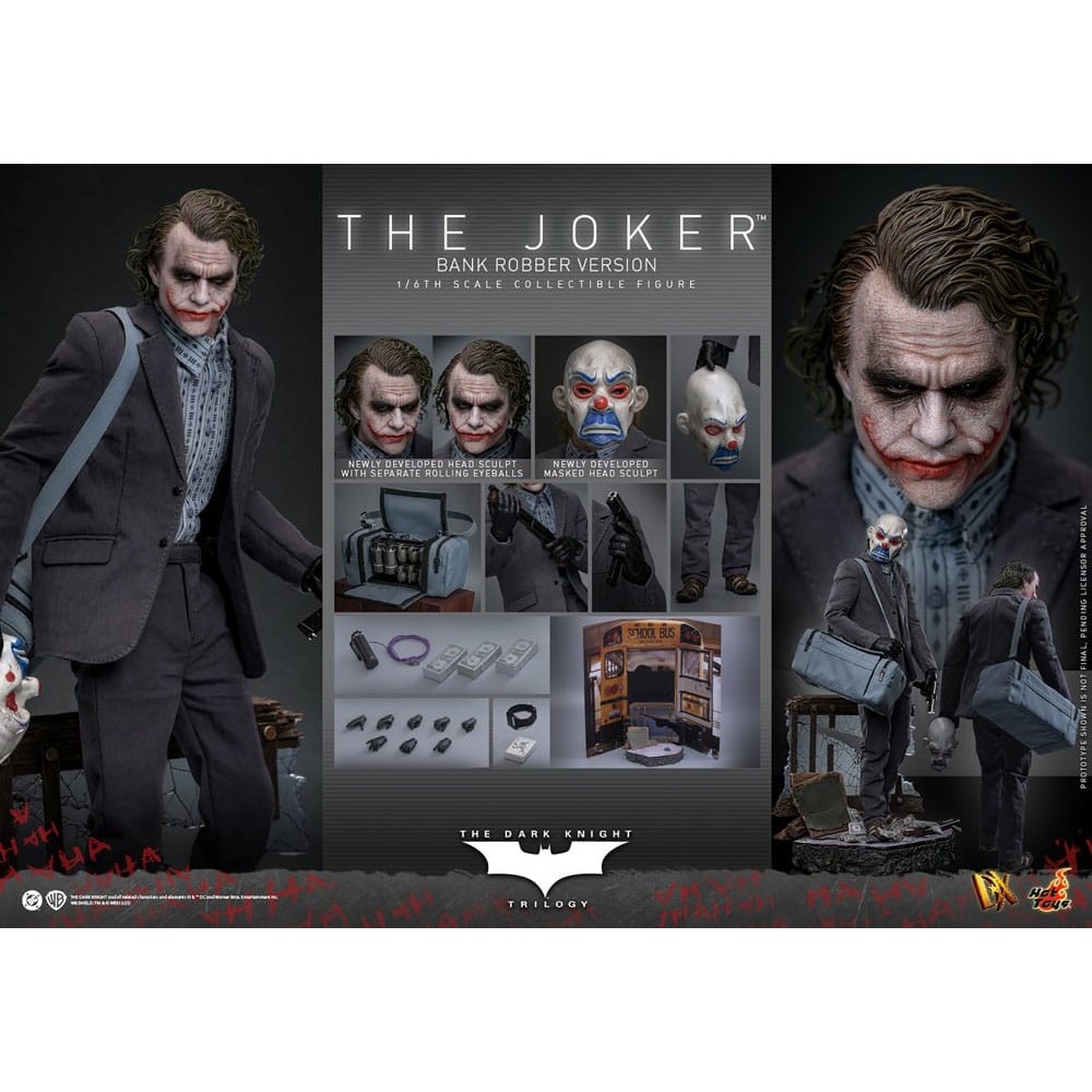 THE DARK KNIGHT MOVIE MASTERPIECE THE JOKER BANK ROBBER VER. 30CM ACTION FIGURE HOT TOYS