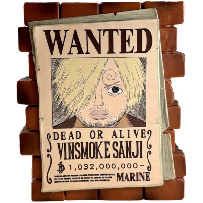 ONE PIECE POSTER WANTED VINSMOKE SANJI SALVADANAIO PLASTOY