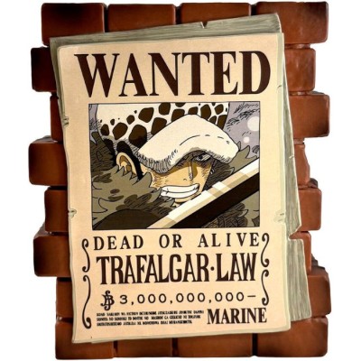 ONE PIECE POSTER WANTED TRAFALGAR LAW SALVADANAIO PLASTOY