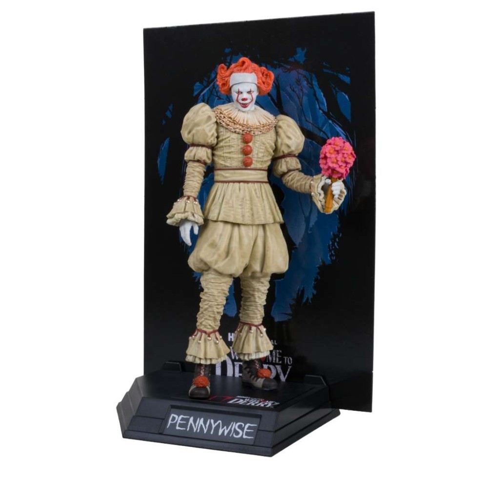 MC FARLANE MOVIE MANIACS IT PENNYWISE WELCOME TO DERRY STATUE PVC FIGURE