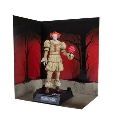 MOVIE MANIACS IT PENNYWISE WELCOME TO DERRY GOLD LABEL STATUA FIGURE MC FARLANE