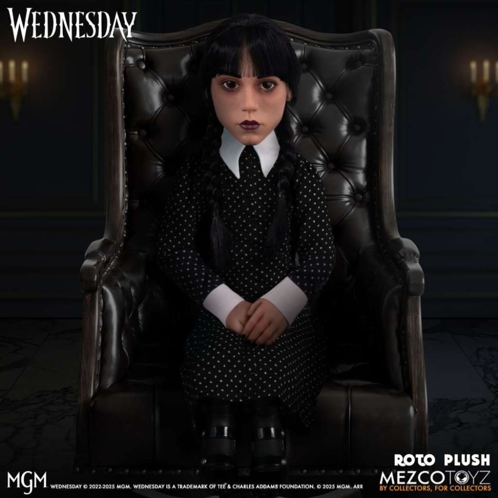 WEDNESDAY MERCOLEDI ADDAMS ROTO PLUSH 45 CM DOLL FIGURE MEZCO TOYS