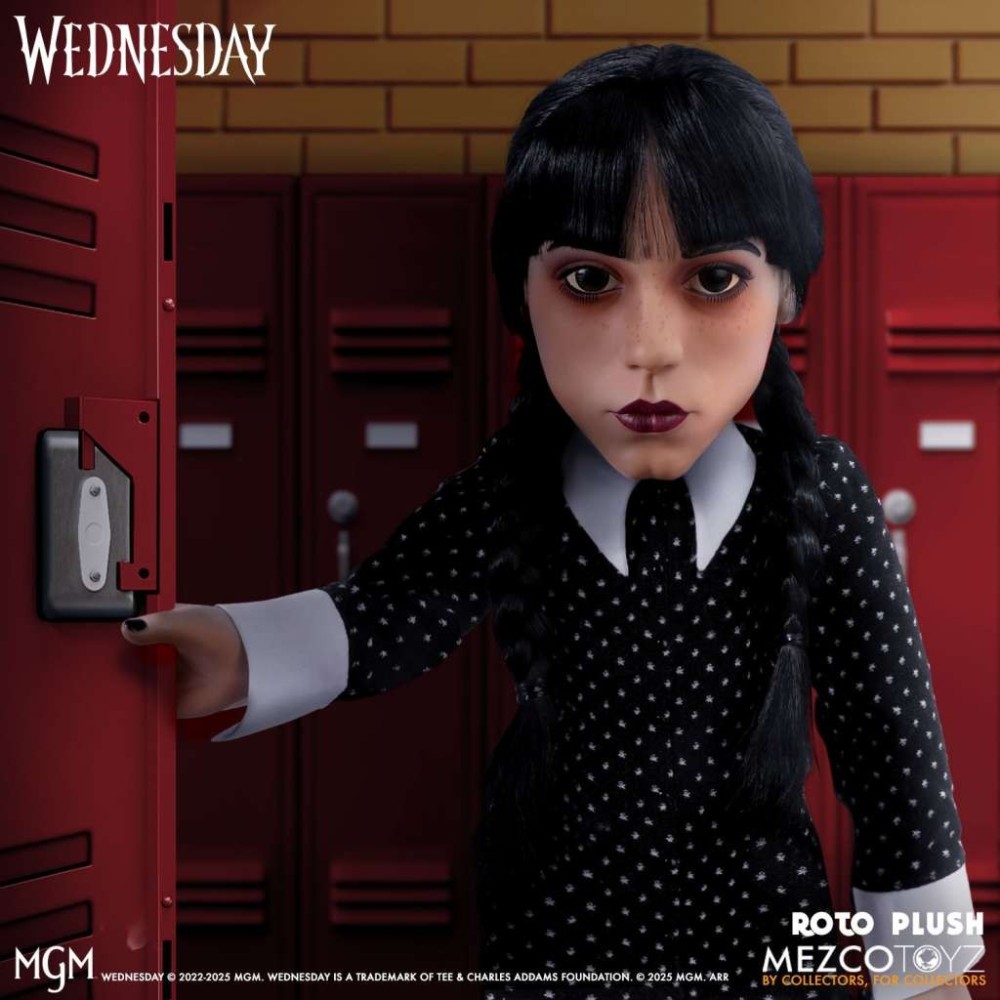 WEDNESDAY MERCOLEDI ADDAMS ROTO PLUSH 45 CM DOLL FIGURE MEZCO TOYS