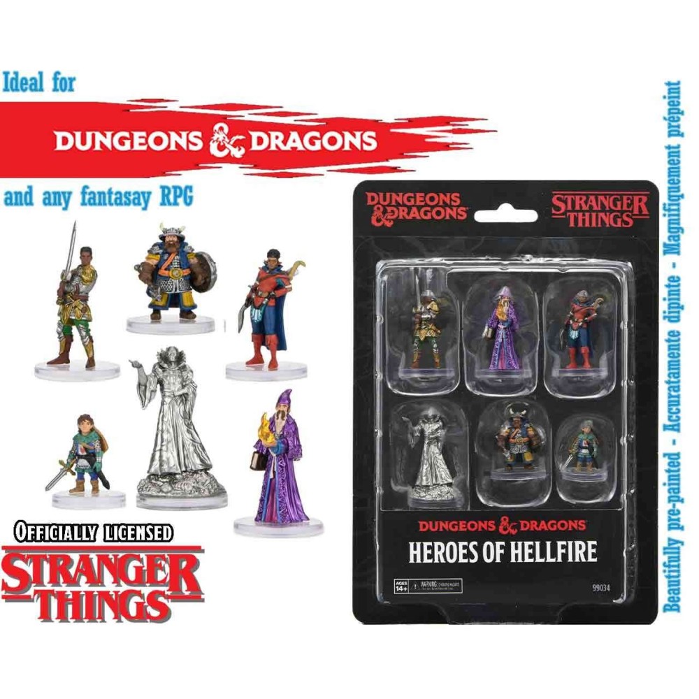 DUNGEONS AND DRAGONS STRANGER THINGS HEROES OF HELLFIRE MINIATURE FIGURE SET WIZKIDS