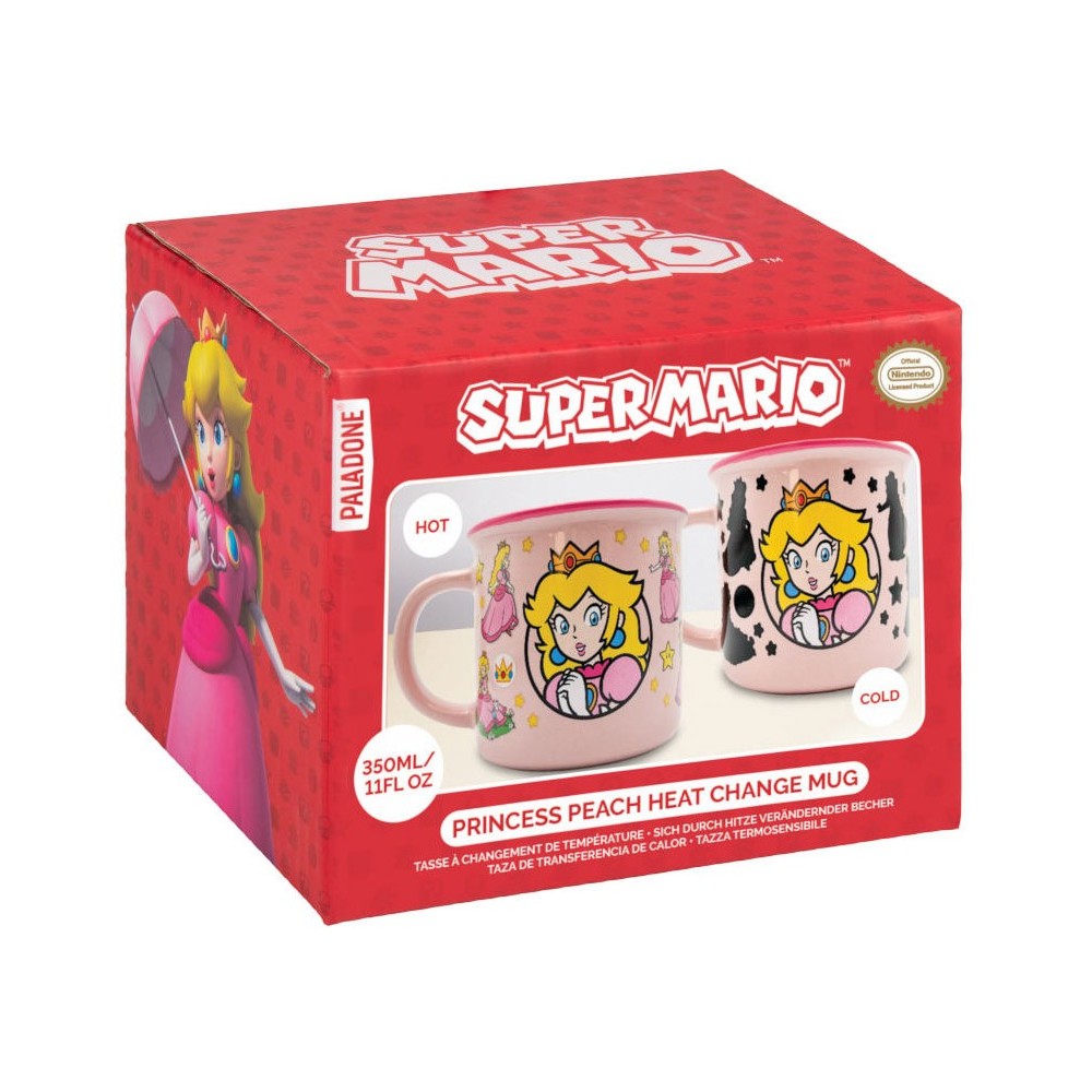 SUPER MARIO PEACH MUG TAZZA IN CERAMICA CAMBIACOLORE 350ML PALADONE PRODUCTS