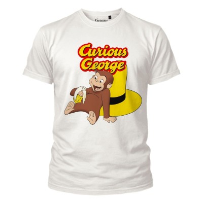 MAGLIA T SHIRT BIMBO CURIOSO COME GEORGE CAPPELLO GIALLO
