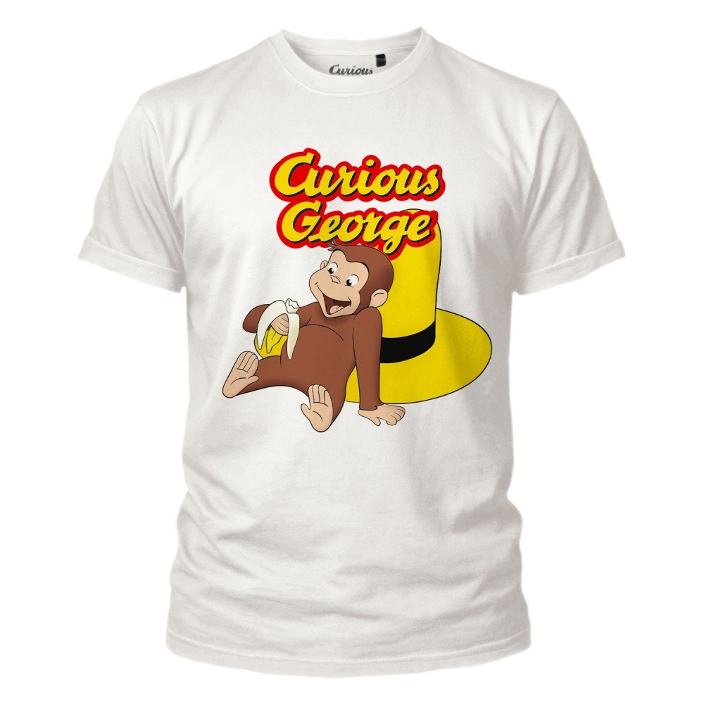 MAGLIA T SHIRT BIMBO CURIOSO COME GEORGE CAPPELLO GIALLO