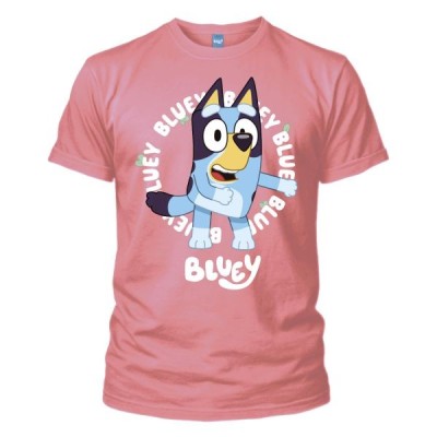 MAGLIA T SHIRT ROSA BIMBO BLUEY DANCING