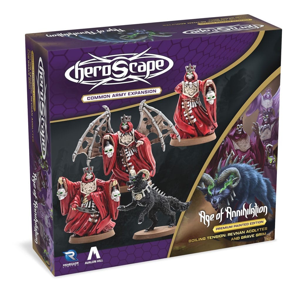 RENEGADE GAME STUDIOS HEROSCAPE AGE OF ANNIHILATION BOILING TENSION REVNAN ACOLYTES AND GRAVE GRIM MINIATURES