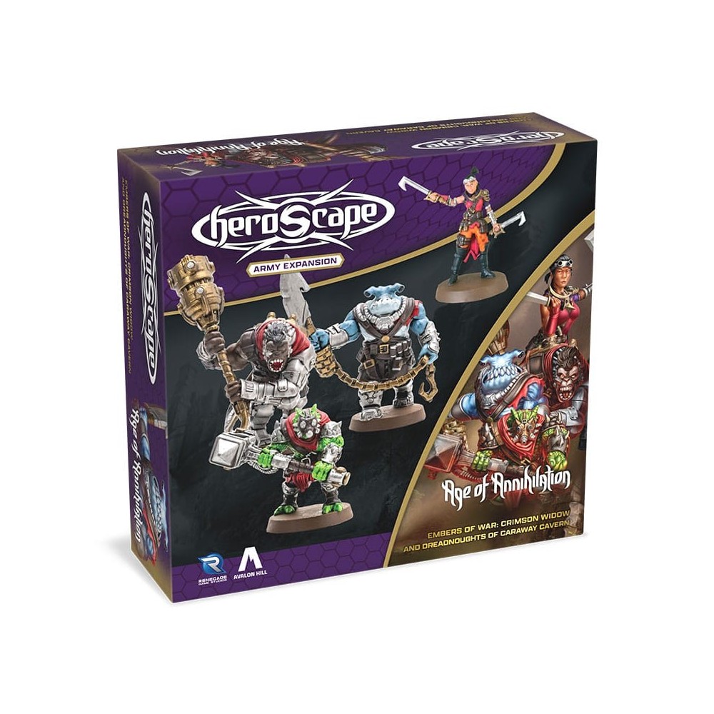 RENEGADE GAME STUDIOS HEROSCAPE AGE OF ANNIHILATION EMBERS OF WAR CRIMSON WIDOW AND DREADNOUGHTS OF CARAWAY CAVERN MINIATURES