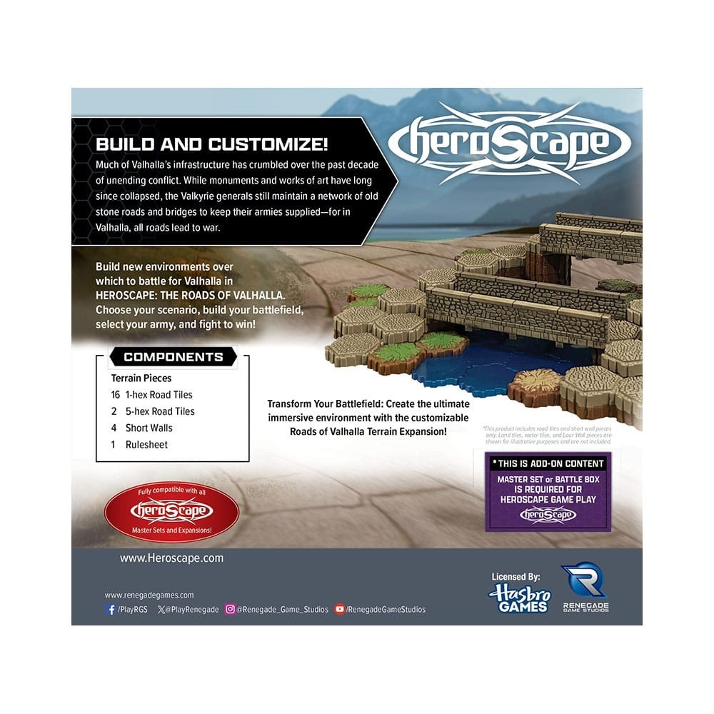 RENEGADE GAME STUDIOS HEROSCAPE TERRAINSYSTEM THE ROADS OF VALHALLA EXPANSION TERRAIN