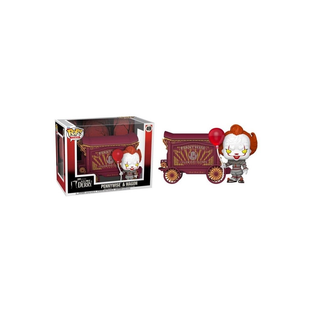 FUNKO POP! IT WELCOME TO DERRY PENNYWISE & WAGON BOBBLE HEAD FIGURE FUNKO