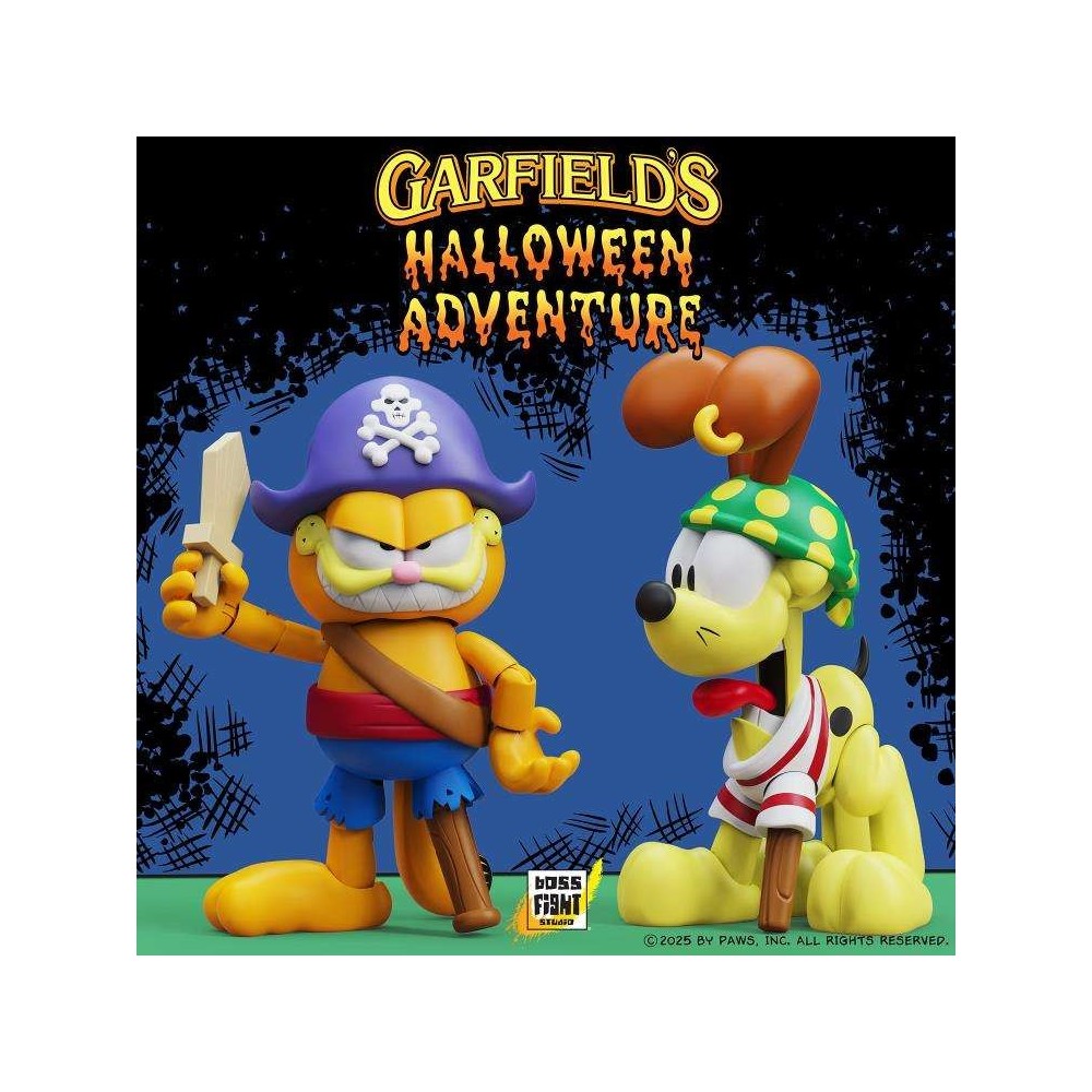GARFIELD HALLOWEEN ADVENTURE PIRATE GARFIELD & PIRATE ODIE ACTION FIGURE BOSS FIGHT STUDIO