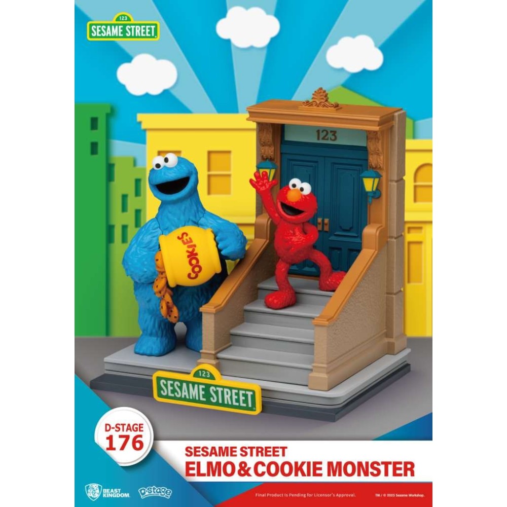 D-STAGE SESAME STREET ELMO & COOKIE MONSTER STATUA FIGURE DIORAMA BEAST KINGDOM