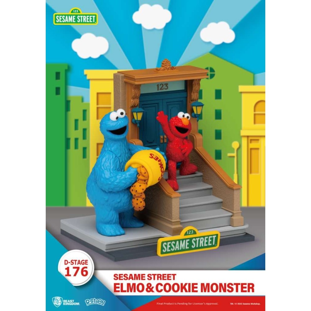 D-STAGE SESAME STREET ELMO & COOKIE MONSTER STATUA FIGURE DIORAMA BEAST KINGDOM