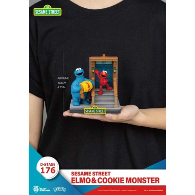 BEAST KINGDOM D-STAGE 176 SESAME STREET ELMO & COOKIE MONSTER STATUE FIGURE DIORAMA