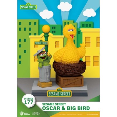 D-STAGE SESAME STREET OSCAR & BIG BIRD STATUA FIGURE DIORAMA BEAST KINGDOM