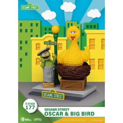 BEAST KINGDOM D-STAGE 177 SESAME STREET OSCAR & BIG BIRD STATUE FIGURE DIORAMA