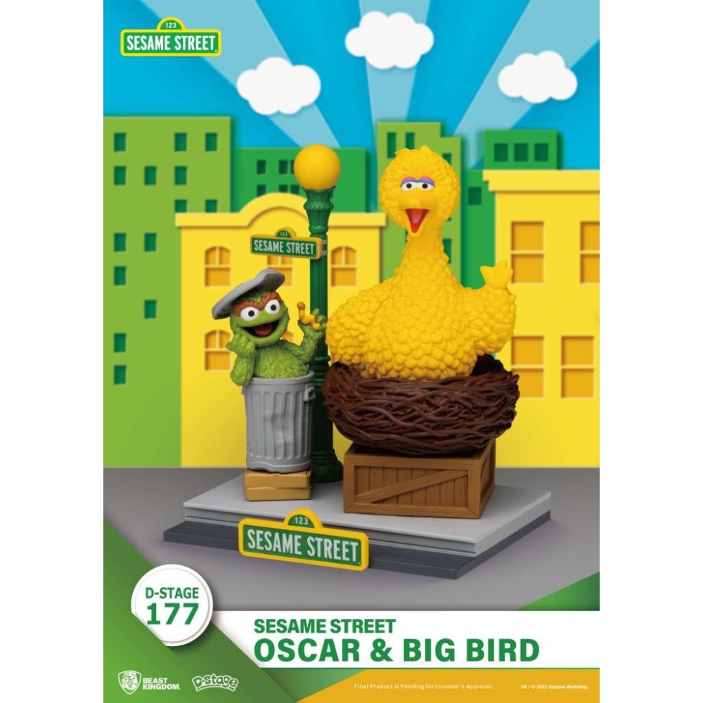 D-STAGE SESAME STREET OSCAR & BIG BIRD STATUA FIGURE DIORAMA BEAST KINGDOM