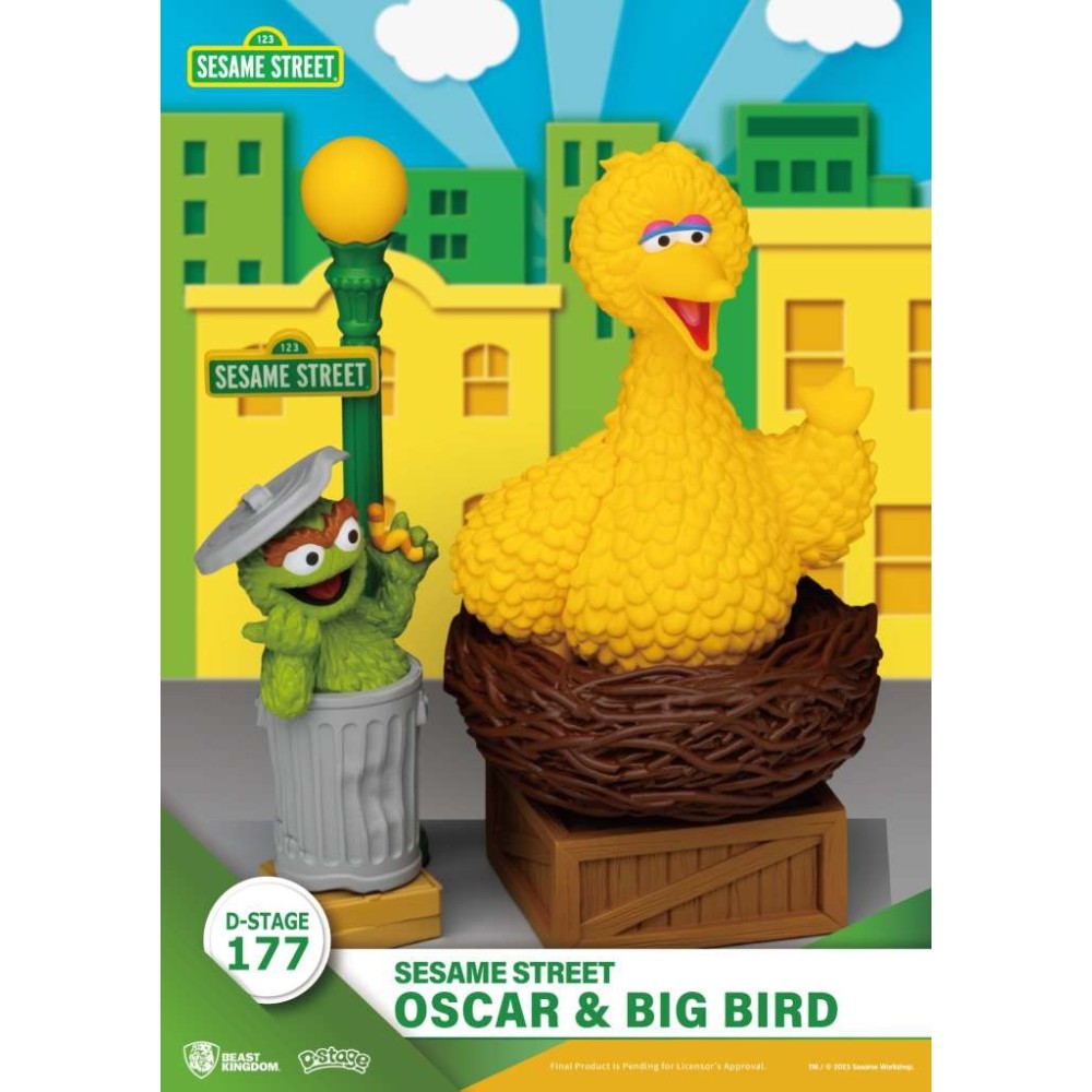 BEAST KINGDOM D-STAGE 177 SESAME STREET OSCAR & BIG BIRD STATUE FIGURE DIORAMA