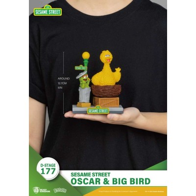 BEAST KINGDOM D-STAGE 177 SESAME STREET OSCAR & BIG BIRD STATUE FIGURE DIORAMA