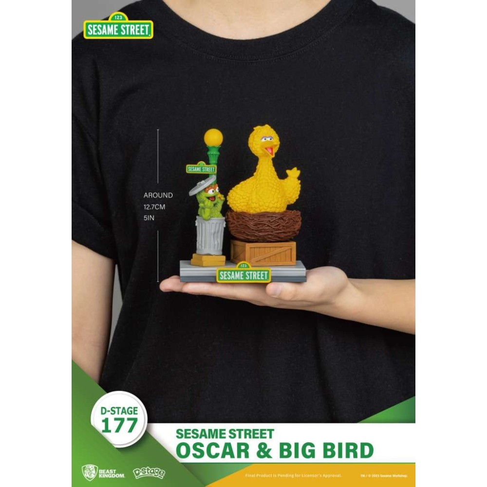 BEAST KINGDOM D-STAGE 177 SESAME STREET OSCAR & BIG BIRD STATUE FIGURE DIORAMA