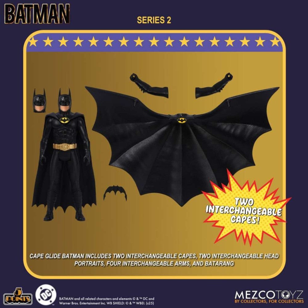MEZCO TOYS BATMAN 1989 SET 5 POINTS ACTION FIGURE S.2