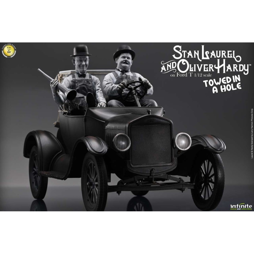 INFINITE STATUE LAUREL AND HARDY ON FORD T 1/12 SCALE RESIN STATUE FIGURE