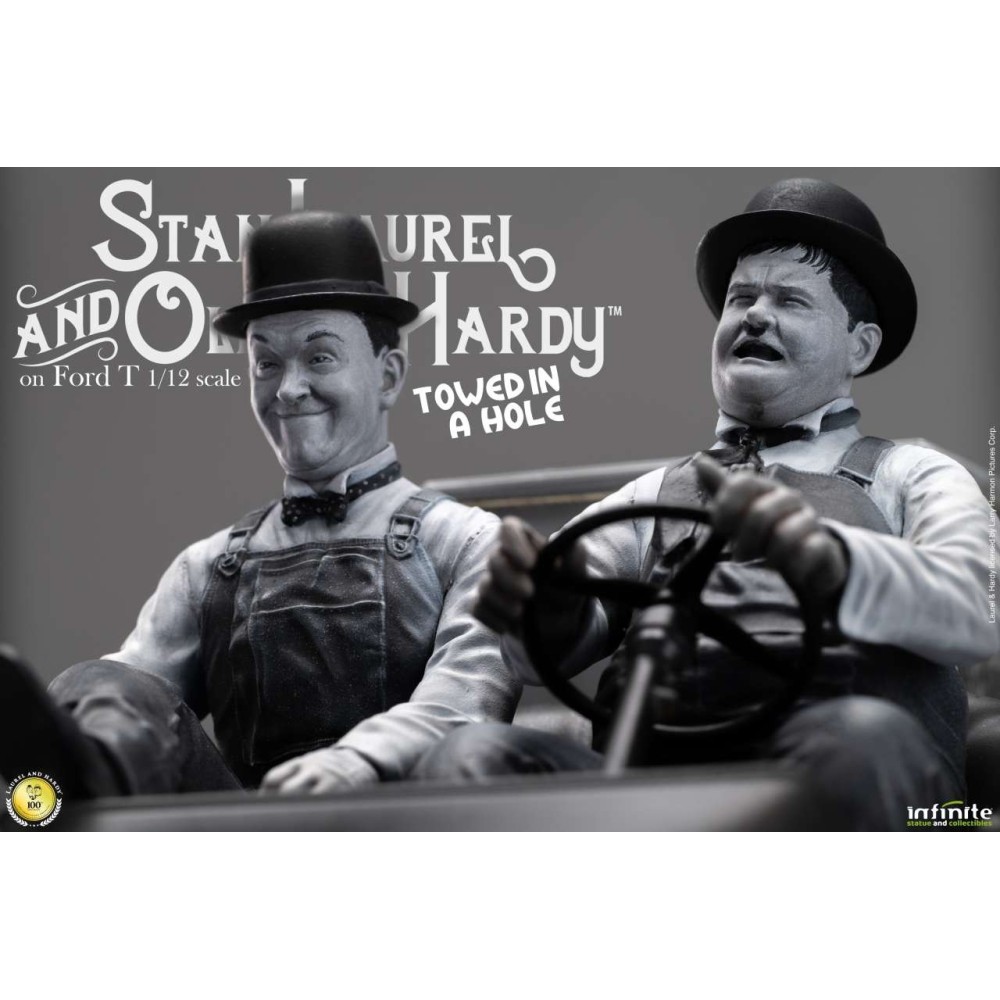 INFINITE STATUE LAUREL AND HARDY ON FORD T 1/12 SCALE RESIN STATUE FIGURE