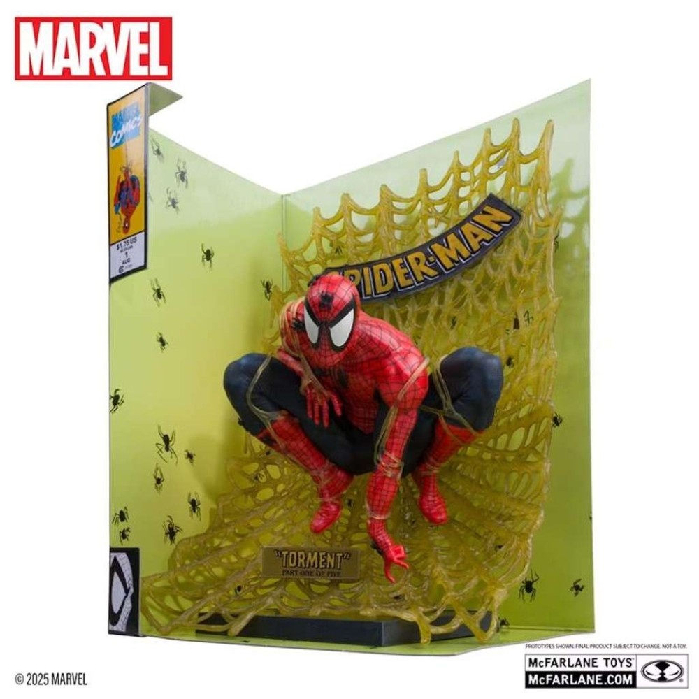MC FARLANE MARVEL COLLECTION PVC STATUE SPIDER-MAN (SPIDER-MAN 1) BLACK AND GOLD 1/6 SCALE STATUE FIGURE