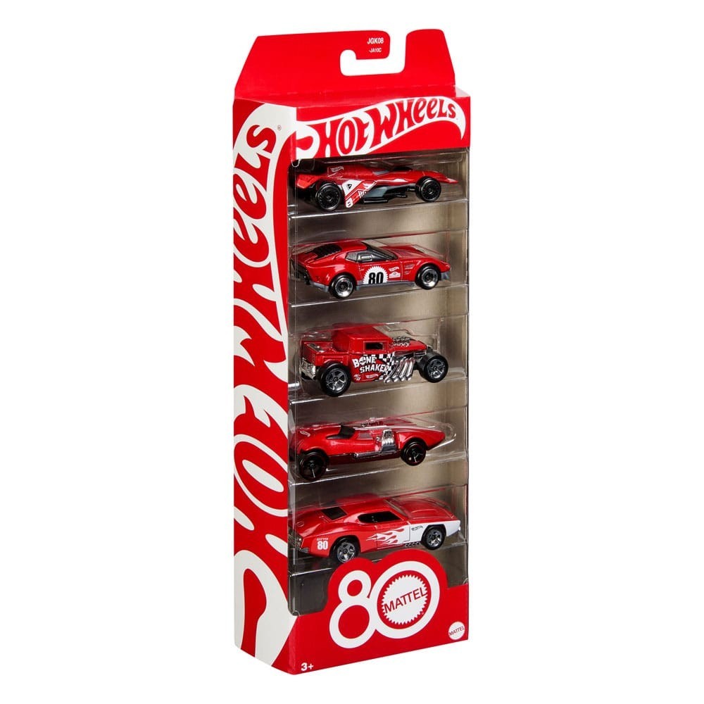 MATTEL HOT WHEELS 80TH ANNIVERSARY 5-PACK 1/64 DIECAST MODELS