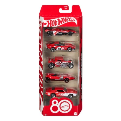 MATTEL HOT WHEELS 80TH ANNIVERSARY 5-PACK 1/64 DIECAST MODELS
