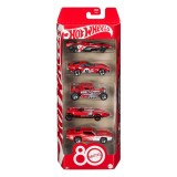 MATTEL HOT WHEELS 80TH ANNIVERSARY 5-PACK 1/64 DIECAST MODELS
