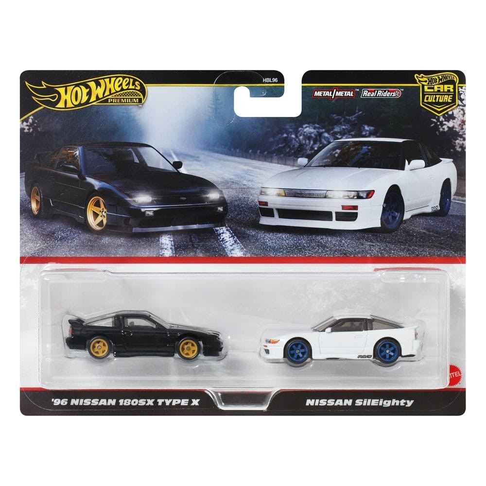 HOT WHEELS PREMIUM CAR CULTURE 2-PACK NISSAN 180SX TYPE X AND NISSAN SILEIGHTY 1/64 DIECAST MODELS MATTEL