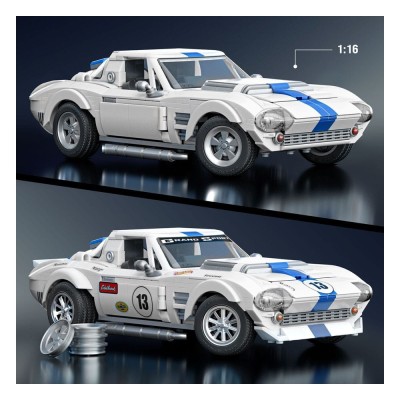 HOT WHEELS MATTEL BRICK SHOP CORVETTE GRAND SPORT 1/16 BUILDING SET MODEL MATTEL