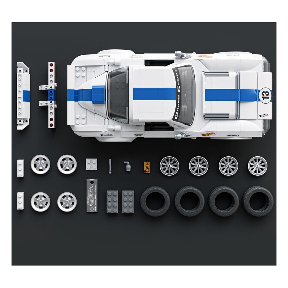 HOT WHEELS MATTEL BRICK SHOP CORVETTE GRAND SPORT 1/16 BUILDING SET MODEL MATTEL