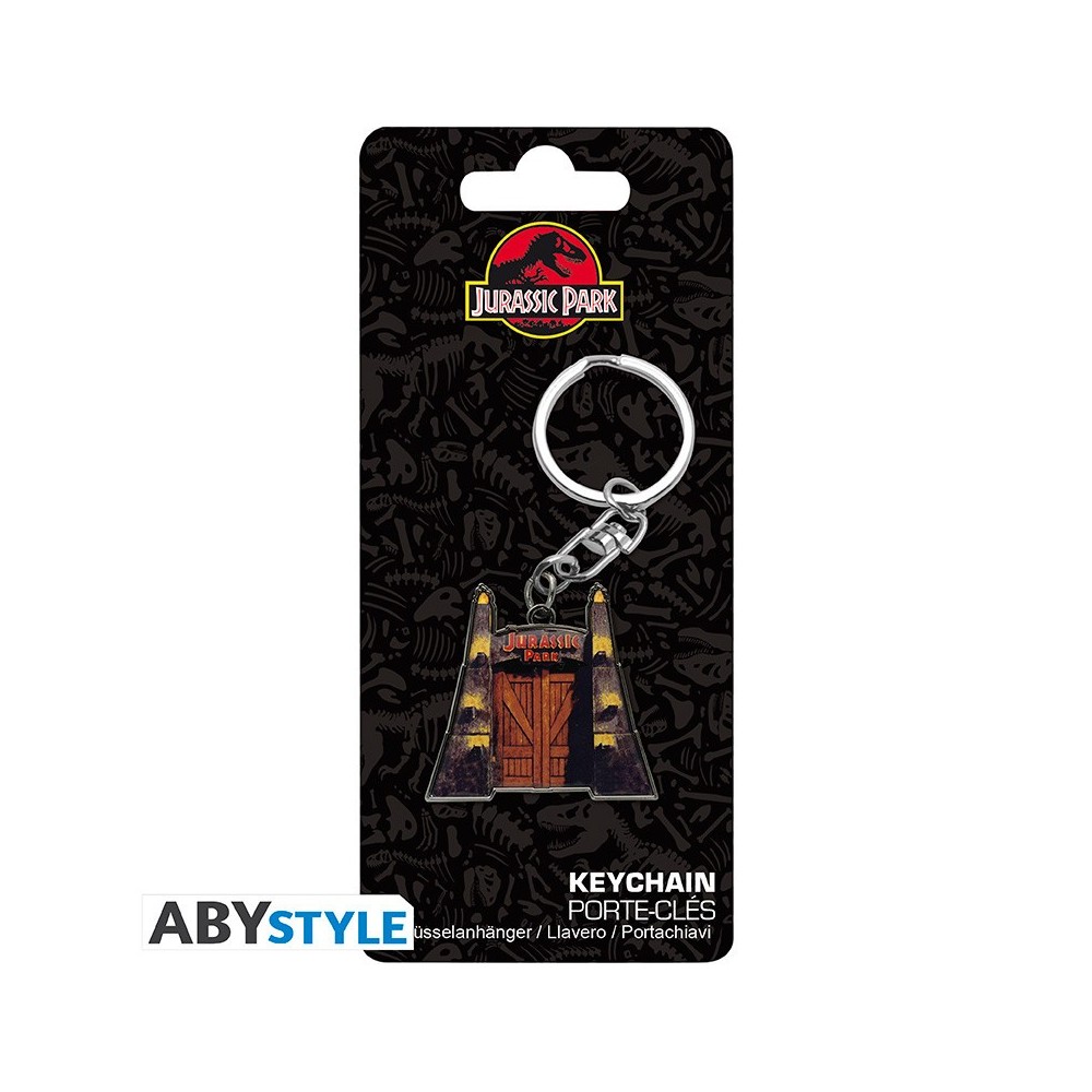 ABYSTYLE JURASSIC PARK GATES KEYRING METAL KEYCHAIN