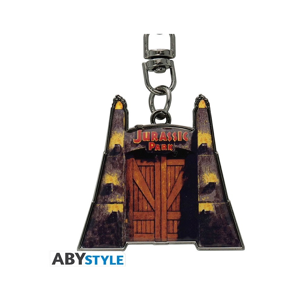 ABYSTYLE JURASSIC PARK GATES KEYRING METAL KEYCHAIN