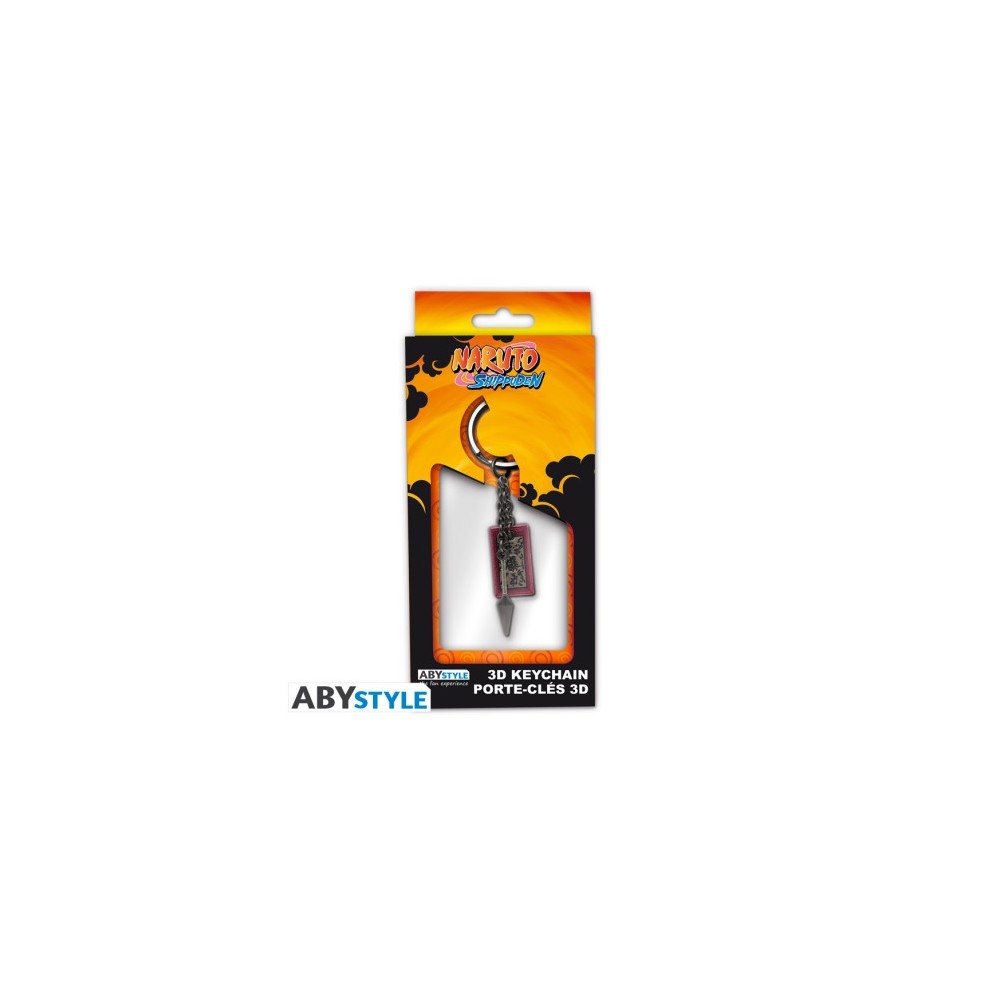 ABYSTYLE NARUTO SHIPPUDEN KUNAI AND EXPLOSIVE TAG KEYRING METAL KEYCHAIN