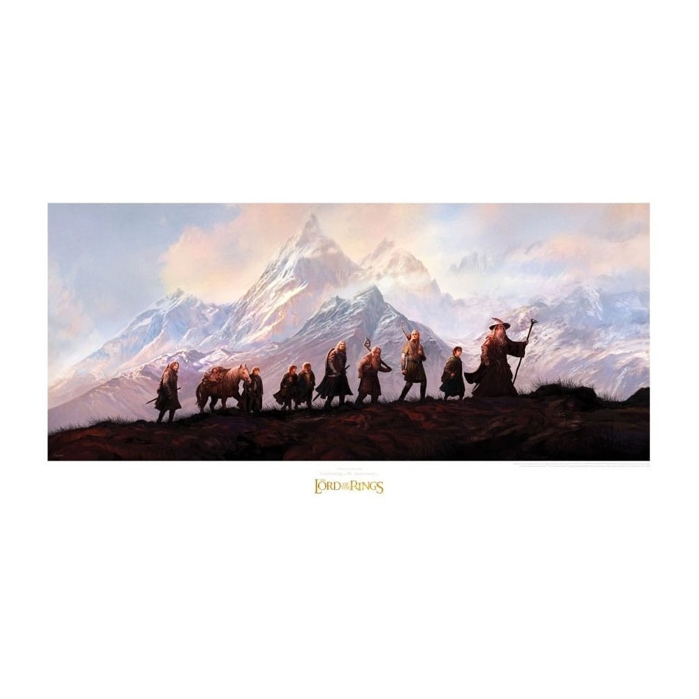 LORD OF THE RINGS ART PRINT THE FELLOWSHIP OF THE RING 20 YEARS 59 X 30 CM WETA