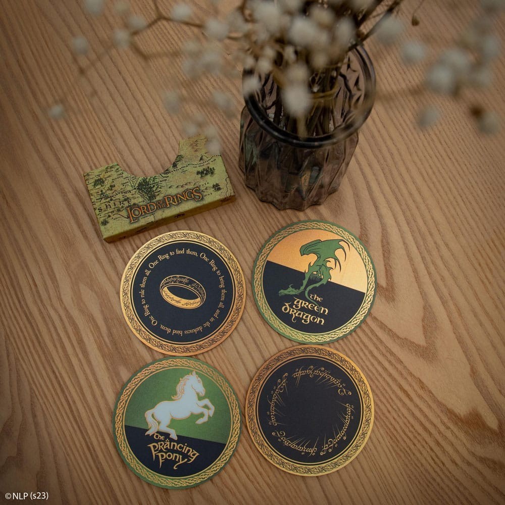 LORD OF THE RINGS COASTERS 4X SOTTOBICCHIERI CINEREPLICAS