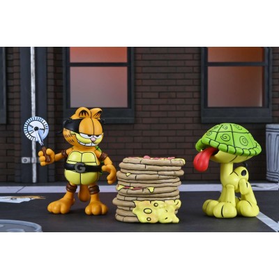 NECA GARFIELD X TMNT GARFELLO & SIDEKICK ODIE ULTIMATE 2-PACK ACTION FIGURE