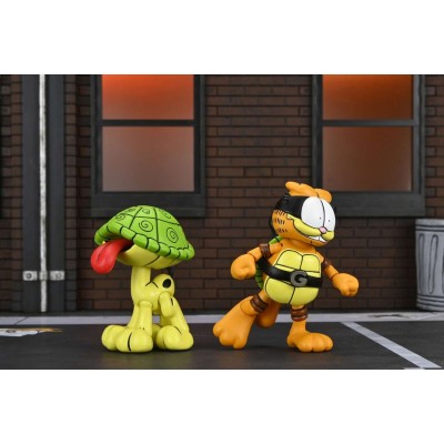 NECA GARFIELD X TMNT GARFELLO & SIDEKICK ODIE ULTIMATE 2-PACK ACTION FIGURE