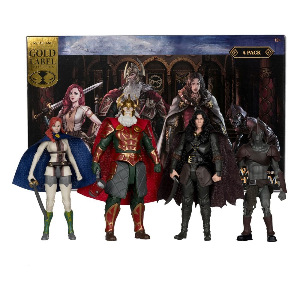 THE LORD OF THE RINGS THE WAR OF THE ROHIRRIM 4-PACK ACTION FIGURES MC FARLANE