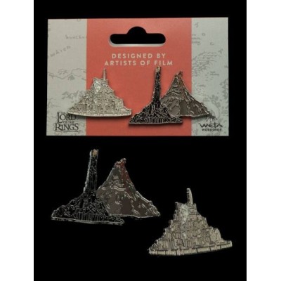 LORD OF THE RINGS MINAS TIRITH E MT. DOOM COLLECTORS PINS 2-PACK SPILLE WETA